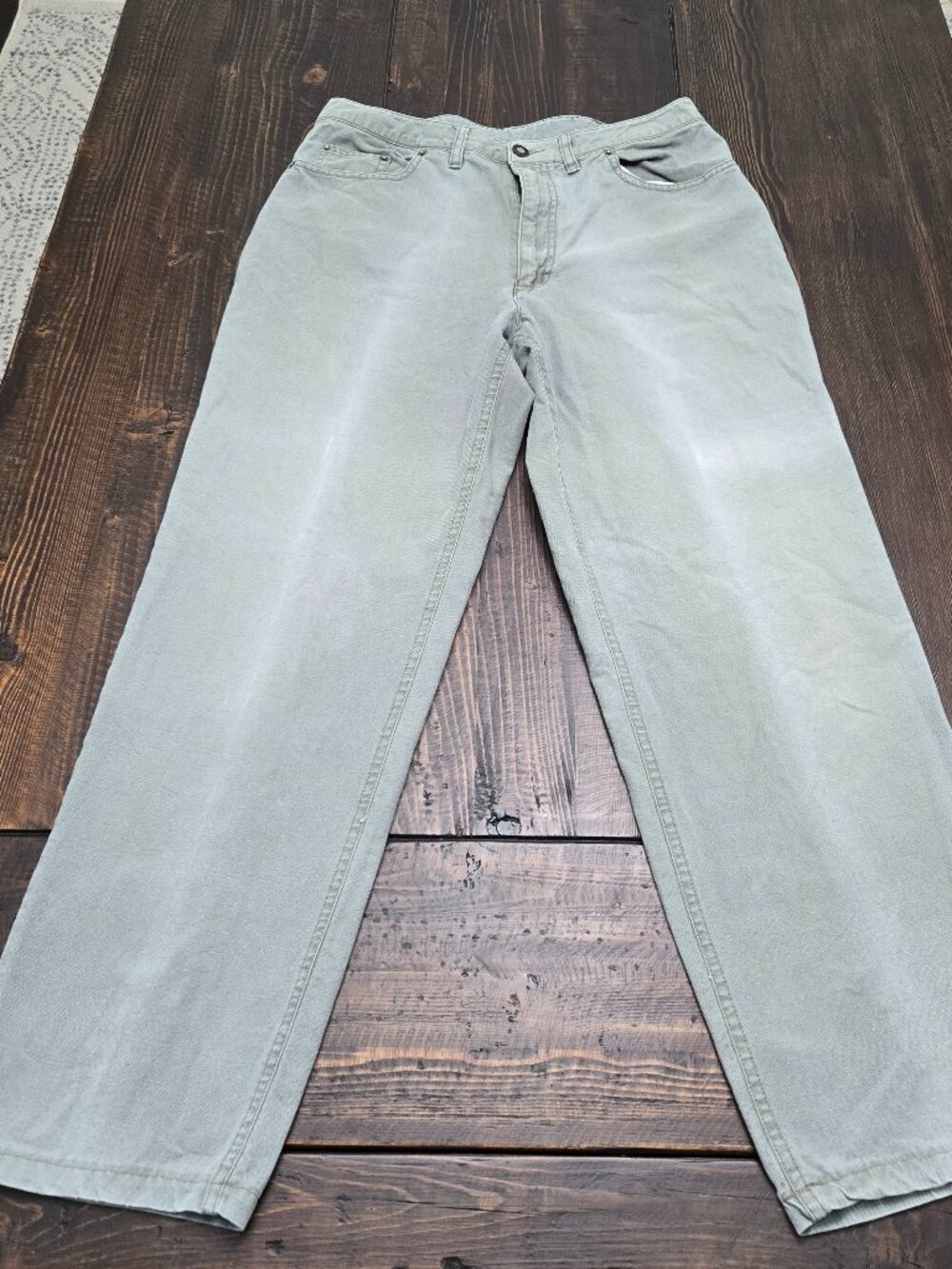 Vintage Patagonia Canvas Pants Womens 14 Green Organic Cotton Straight STY55542